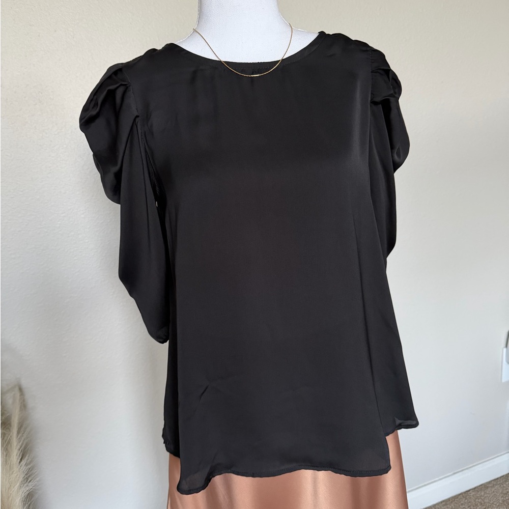 NWT Ces Femme - Black Princess Sleeve Blouse - 2 - Picture 15 of 17